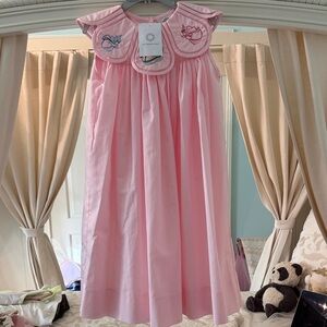 The Proper Peony tulip dress with hand embroidered Disney characters